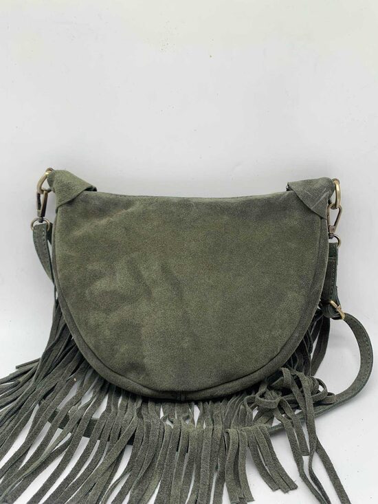 Ādas soma, zamšāda, Haki krāsā, ražots Itālijā